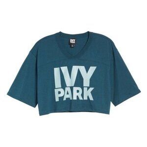 IVY PARK Teal Logo Crop Top